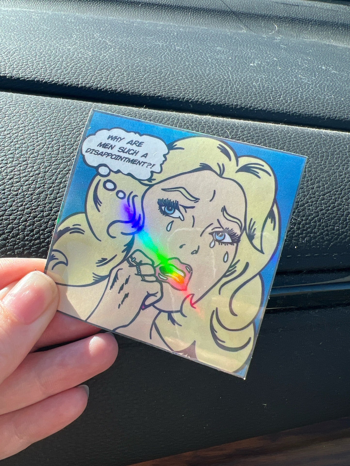 Why Are Men Such a Disappointment? Comic Holographic Sticker