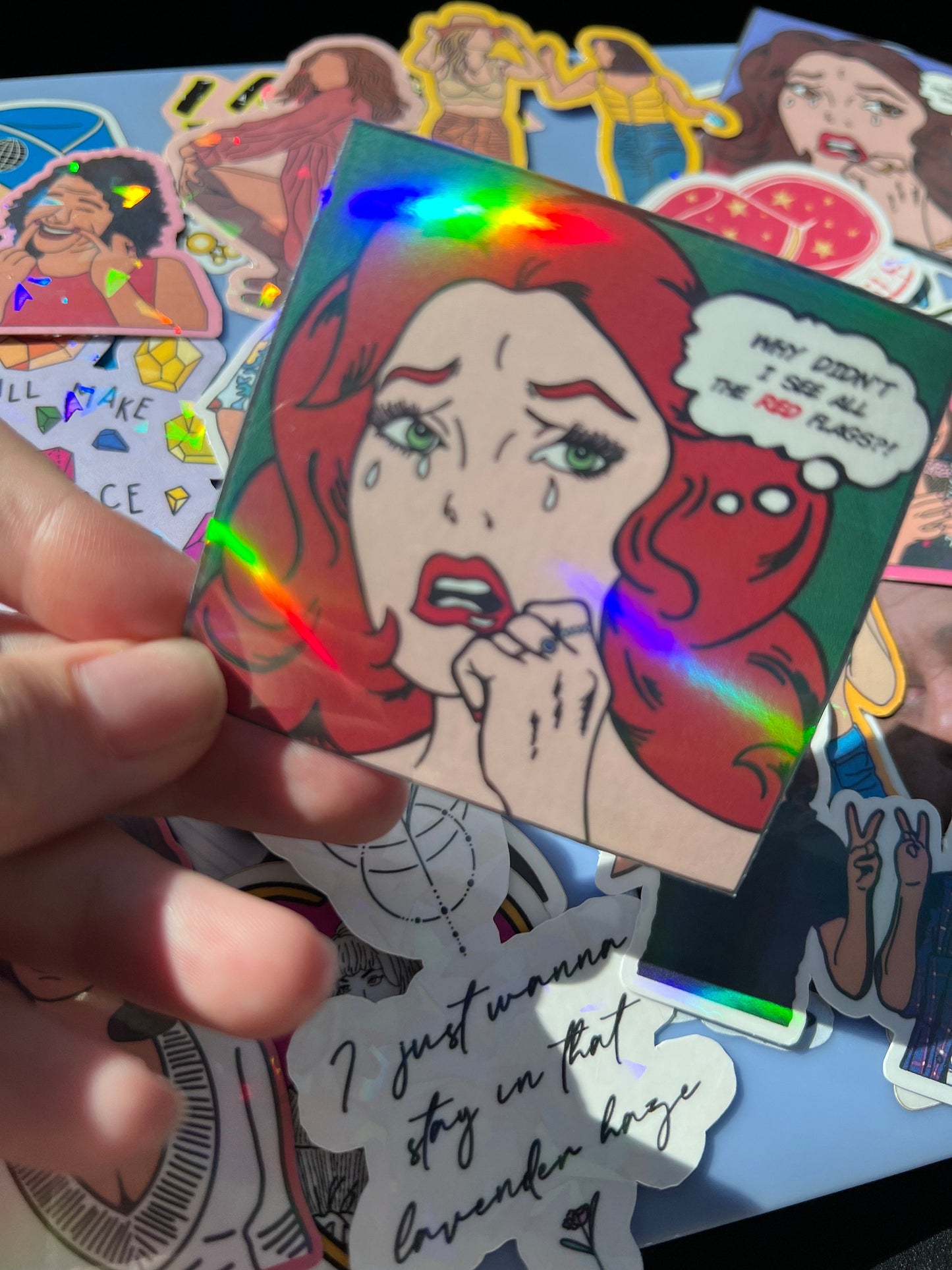 Why Didn't I See All the Red Flags? Holographic Comic Sticker