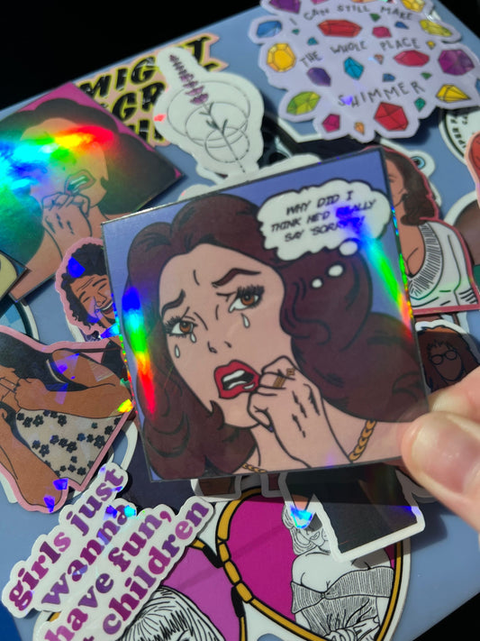 Why Did I Think He'd Really Say 'Sorry'? Holographic Comic Sticker