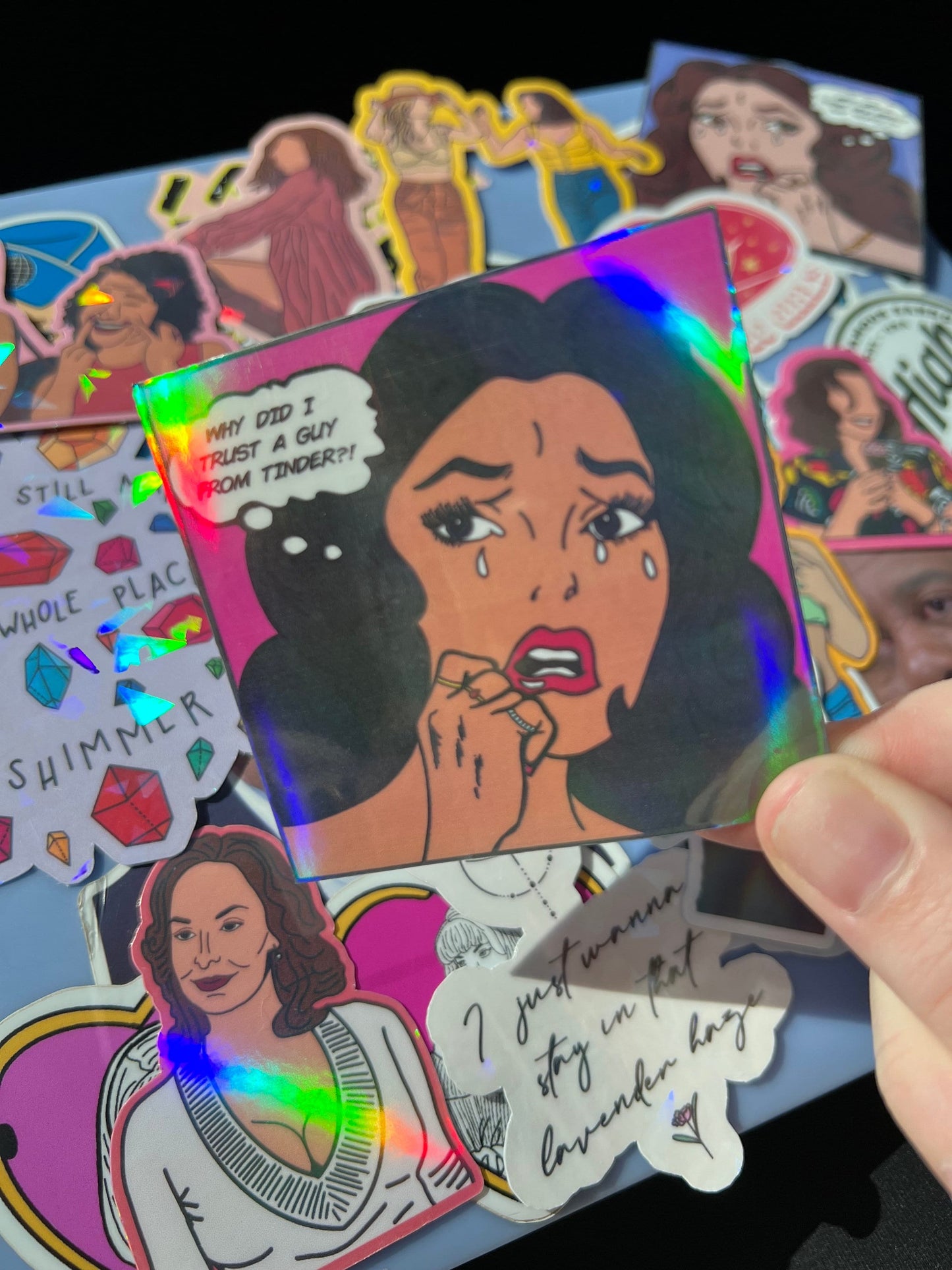 Why Did I Trust a Guy From Tinder? Holographic Comic Sticker