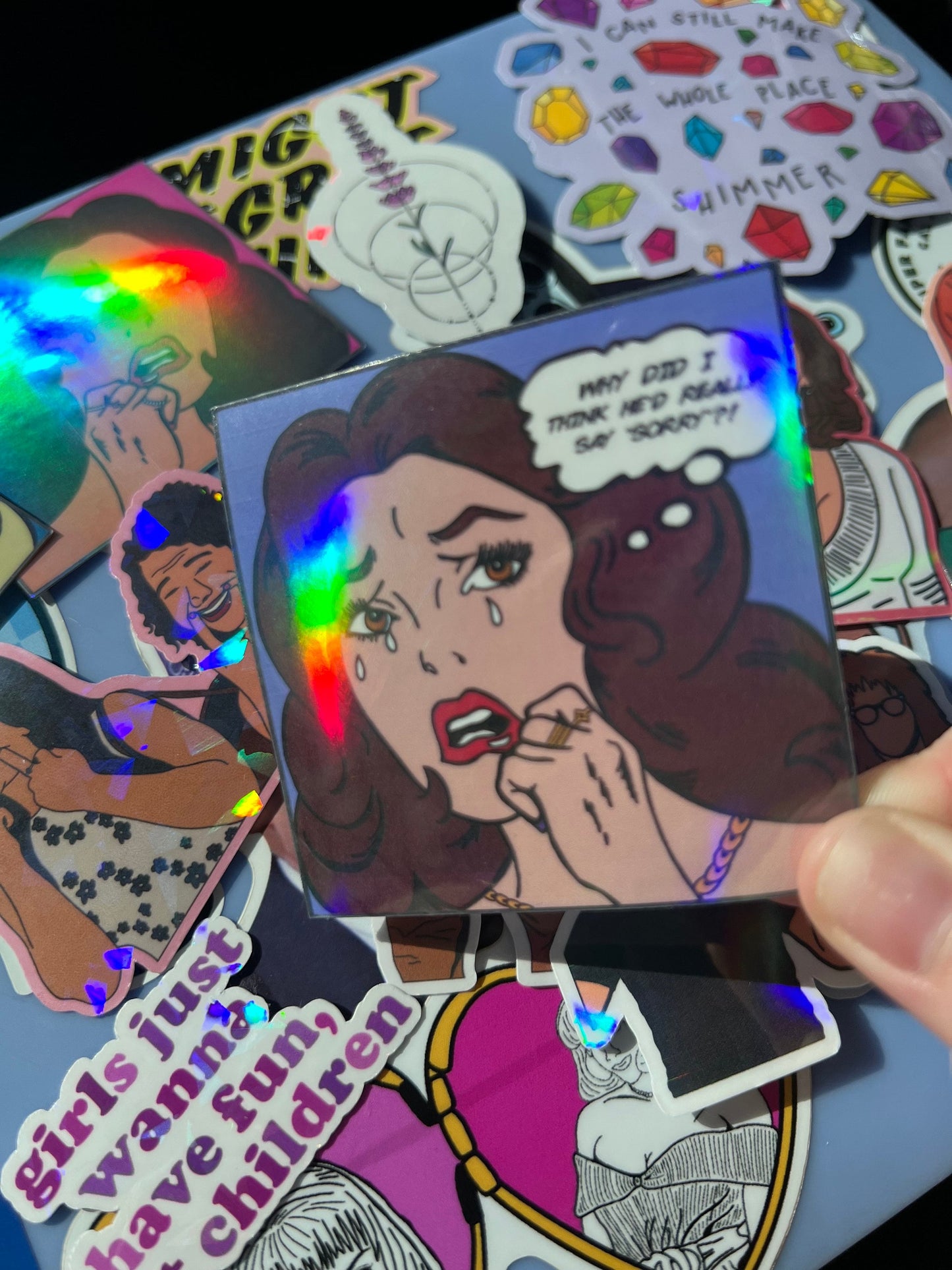 Why Did I Think He'd Really Say 'Sorry'? Holographic Comic Sticker