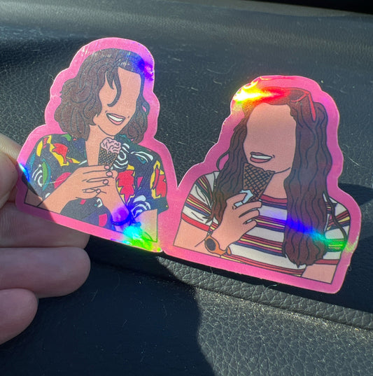 Eleven and Max Stranger Things Sticker